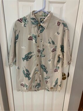 Vintage Tommy Bahama Bungalow Lobster Crawfish Camp Shirt Medium
